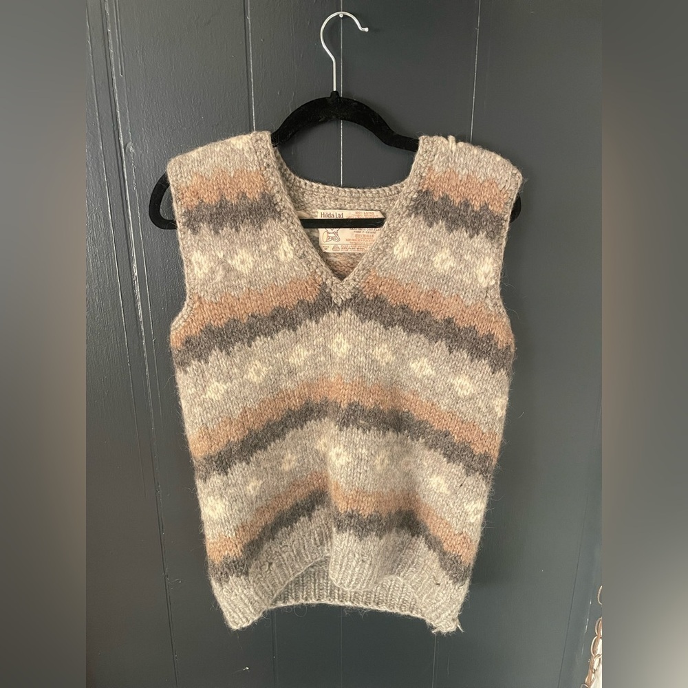 Hilda Ltd Icelandic Faire Isle 100% Wool Vest